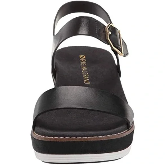 Cole Haan Black and White Platform Sandals - Picture 3 of 6